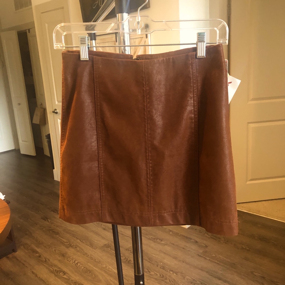 NWT Free People femme faux leather mini skirt